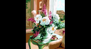 Schilderen op nummer bloemen ... NU PROMOTIE !!!! Uw krijgt er een gratis schilder op nummer bij naar onze keuze