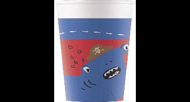 Procos Feestbekers Piraten 200 Ml Karton Blauw/rood 8 Stuks