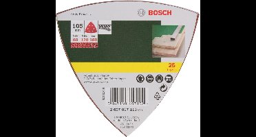 Bosch 25-delige schuurbladenset voor deltaschuurmachines 105 mm - korrel 60; 120; 180