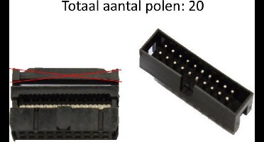 IDC set connector voor flat cable 20 pins | zonder trekonlasting | Rastermaat: 2.54 mm | Totaal aantal polen: 20 | Aantal rijen: 2