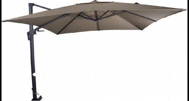 Zweefparasol VirgoFlex Taupe 3x3m 360° draaibaar + VOET