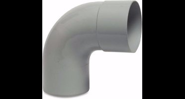 Bocht 87° PVC-U 80 mm lijmmof x spie grijs