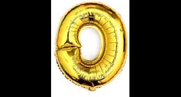 Cijferballon 0 goud 16inch, 40cm kindercrea