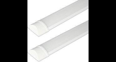 2x HOFTRONIC - LED Batten 60cm - 20W 2400 Lumen - 3000K Warm wit - LED TL Armatuur - Voor werkplaats, schuur en als onderbouwverlichting - Incl. montageklemmen & quick connector - 5 jaar garantie