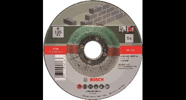 Bosch slijpschijven set - Voor steen - 125 x 2,5 mm - gebogen - 5 stuks