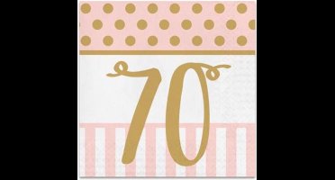 Witbaard Servetten Chic 70 Jaar 33 Cm Roze 20 Stuks