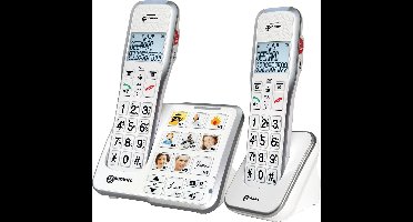 GEEMARC AmpliDECT595-2 PHOTO Duoset DECT draadloze telefoon met FOTO-toetsen en 50 dB GELUIDSVERSTERKING - Geschikt voor SLECHTHORENDEN en SLECHTZIENDEN - Antwoordapparaat