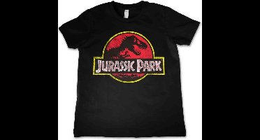 Jurassic Park Kids - Distressed Logo Jongens & meisjes T-shirt - zwart - 140