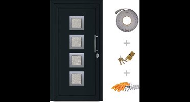 vidaXL - Voordeur - 98x208 - cm - antraciet