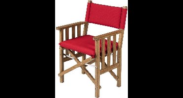 Regisseursstoel II Teak Premium met Forza Rode kussenset (Geolied)