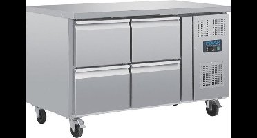 Gekoelde Werkbank Op Wielen - 4 Laden - GN 1/1 - Geventileerd - Polar DA547 - Horeca & Professioneel