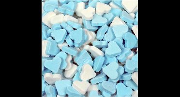 Fortuin vruchtenhartjes snoep - blauw wit voor babyshower jongen - 1 kg