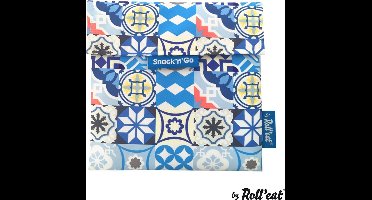Roll'Eat Snack'n'Go Herbruikbaar Boterhamzakje  Patchwork - Blue