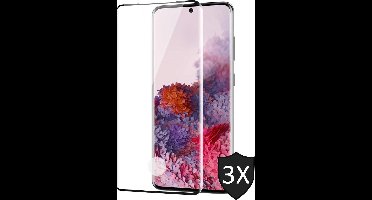 Screenprotector geschikt voor Samsung S20 - Full Screen Protector Glas - 3 Stuks