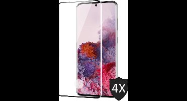 Screenprotector geschikt voor Samsung S20 - Full Screen Protector Glas - 4 Stuks
