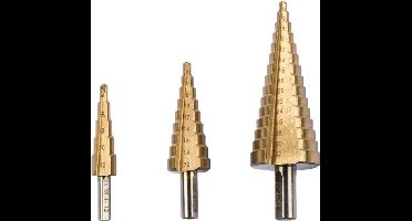 Speciaalborenset - 3 delige HSS getrapte borenset - Geschikt voor metaal - Maten: 4-12 mm / 4-20 mm / 4-32 mm
