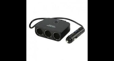 HQ - 3-Voudige Autoverdeelstekker 12v + USB - Zwart