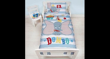 Dumbo Junior bed maat dekbedovertrek - Dombo het vliegende olifantje - juniormaat 120 x 150 cm