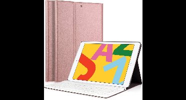 Hoes met Toetsenbord geschikt voor iPad 2020 / 2019 10.2 inch - Book Case Cover Roségoud