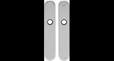 Schildpaar afgerond LS rvs mat WC63