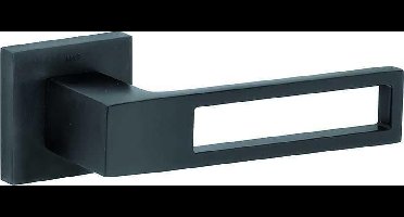 Deurkruk op rozet - Zwart - Messing - M&T - M&T Krukgarnituur Entry, mat zwart PVD
