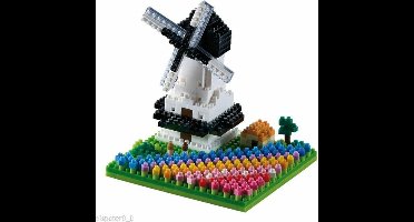 Windmolen met Tulpenveld- Brixies- Bouwsteentjes