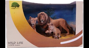 PIA Soft Toys - Speelfiguren Leeuw Wildlife in showbox - 10 cm