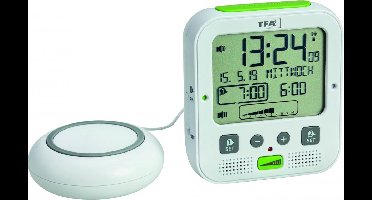 TFA Radiografische Wekker Met Trilkussen Voor Doven En Slechthorenden