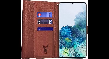 Hoesje geschikt voor Samsung Galaxy S20 Plus - Book Case Kunstleer Pasjeshouder Bruin