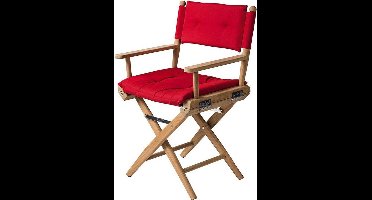 Regisseursstoel Teak DeLuxe met Forza Rood kussenset
