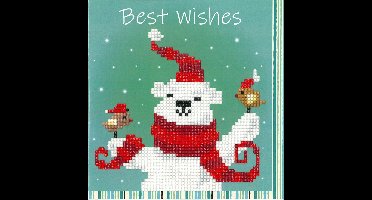 Diamond painting wenskaart kit Vrolijke kerstbeer - Vervaco - PN-0183278