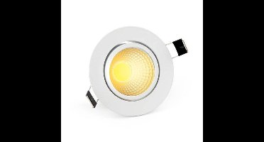 LED Inbouwspot COB | 5W | 2700K Warm Wit | Ø85 mm | IP40 | Wit | Kantelbaar | Rond