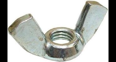 Vleugelmoeren m6. Verzinkt. 5 stuks. Din-315. Deltafix.