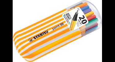 STABILO Point 88 - Premium Fineliner 0,4 mm - Zebrui Box - Etui Met 20 Verschillende Kleuren