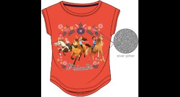 Spirit Riding Free t-shirt - rood - maat 116 cm / 6 jaar