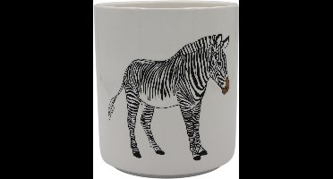 Housevitamin bloempot 'Zebra' - bloemenvaas / plantenpot / vaas keramiek - wit