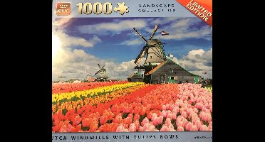 King Puzzel - Molen met rijen tulpen - 1000 stukjes