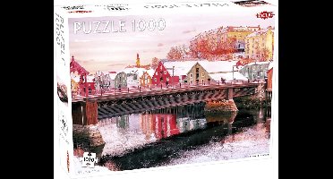 Tactic Nidelva in Trondheim – Puzzel – 1000 stukjes – Noors Stadslandschap – Strak en Rustgevend Ontwerp – Hoogwaardige Scandinavische Kwaliteit