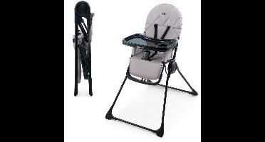 Kinderkraft BINCI Kinderstoel - Voor Baby’s en Peuters - 3‑voudig Verstelbare Rugleuning, 5‑Punts Gordel, Opvouwbaar en Lichtgewicht - Grijs