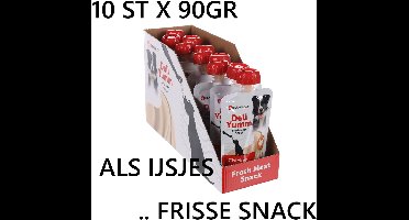 Flamingo Deli Yumm fresh meat vloeibare snack voor je hond chicken 10 x 90 gram = 900 gram ideaal op likpad of . IJSJE VOOR HONDEN .. zeer lekker --- prijsvoordeel door hoeveelheid
