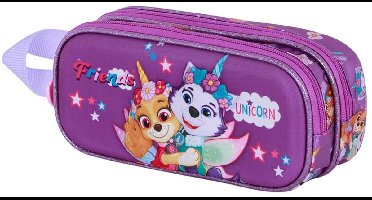 Karactermania - Paw Patrol - Magic- 3D Pennenzak - Potloden Etui met Dubbele Rits - Pennenetui - lila
