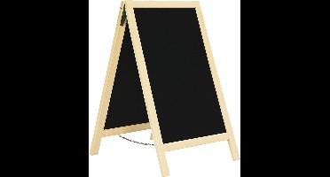 BRASQ Krijtstoepbord Blank - 75x135 CM - Krijtbord - Reclamebord - Stoepbord - Dubbelzijdig - voor Binnen en Buiten - Horeca