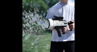 MikaMax Bellenblaaspistool - Bubblenator T-3000 – Bubble Gun met 57 Gaten – LED Licht & USB – Speelgoed voor Buiten & Kinderfeestje