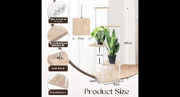 plantenstandaard - houten - voor binnen en buiten - 5-laags - 106 cm hoge - 20 x 15 x 10 centimeter - hout