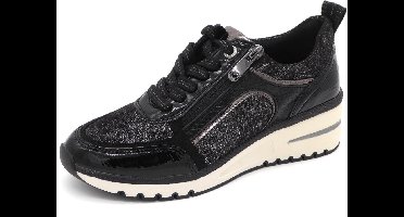 Marco Tozzi Dames Sneaker - 23767-098 Zwart/Combi - Maat 41