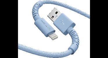 Fresh 'n Rebel FlexWave Oplaadkabel voor iPhone - USB – Extra lang (2m) - Siliconen gevlochten kabel - USB-A naar Apple Lightning - Vivid Blue