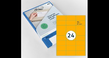 Etiket rillprint 70x37mm fluoror 2400 etiketten