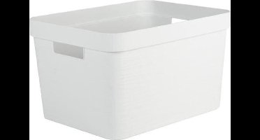 Eda kunststof STONE DECOR opbergkrat - 30 L wit