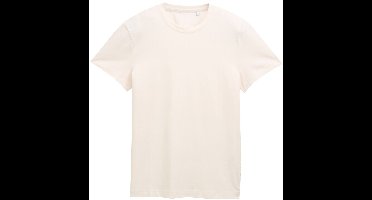 Tom Tailor - Slank T-shirt met stretch - Maat XXL - Gardenia White