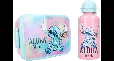 Lilo & Stitch Lunchset- Drinkfles - Lunchbox - Roze